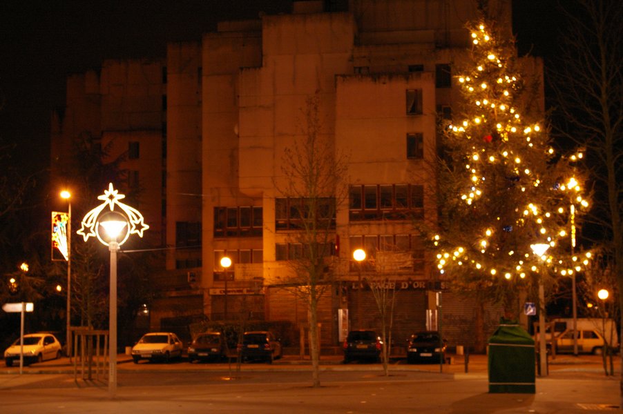 Illumination de noel: Place Jules Valles a Evry 036